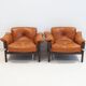 Ensemble de fauteuils MP-13 de Percival Lafer en cuir cognac
