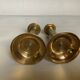 Paire de petits bougeoirs en laiton bicolore