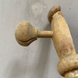 Antique wooden wall coat rack