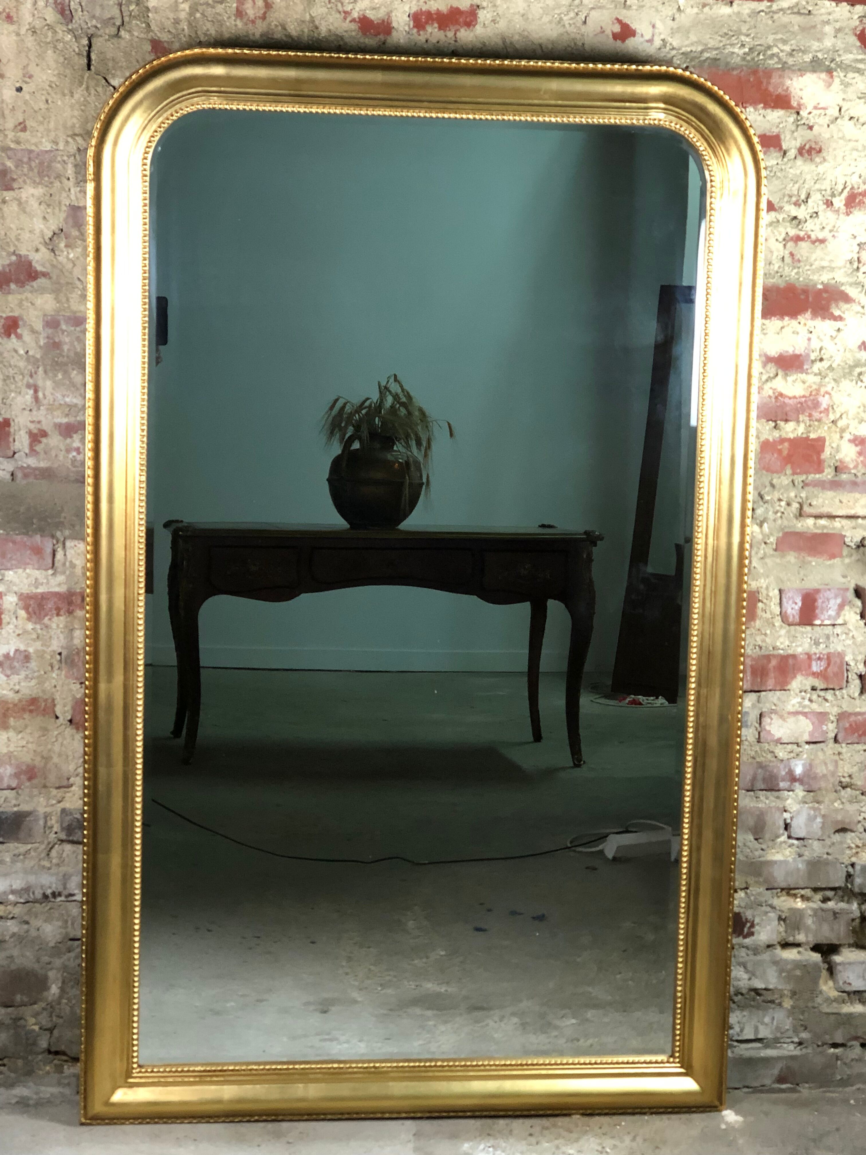 Louis Philippe style mirror in gilded wood 160 x 100 cm