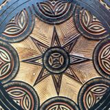 Octagonal carved wooden top