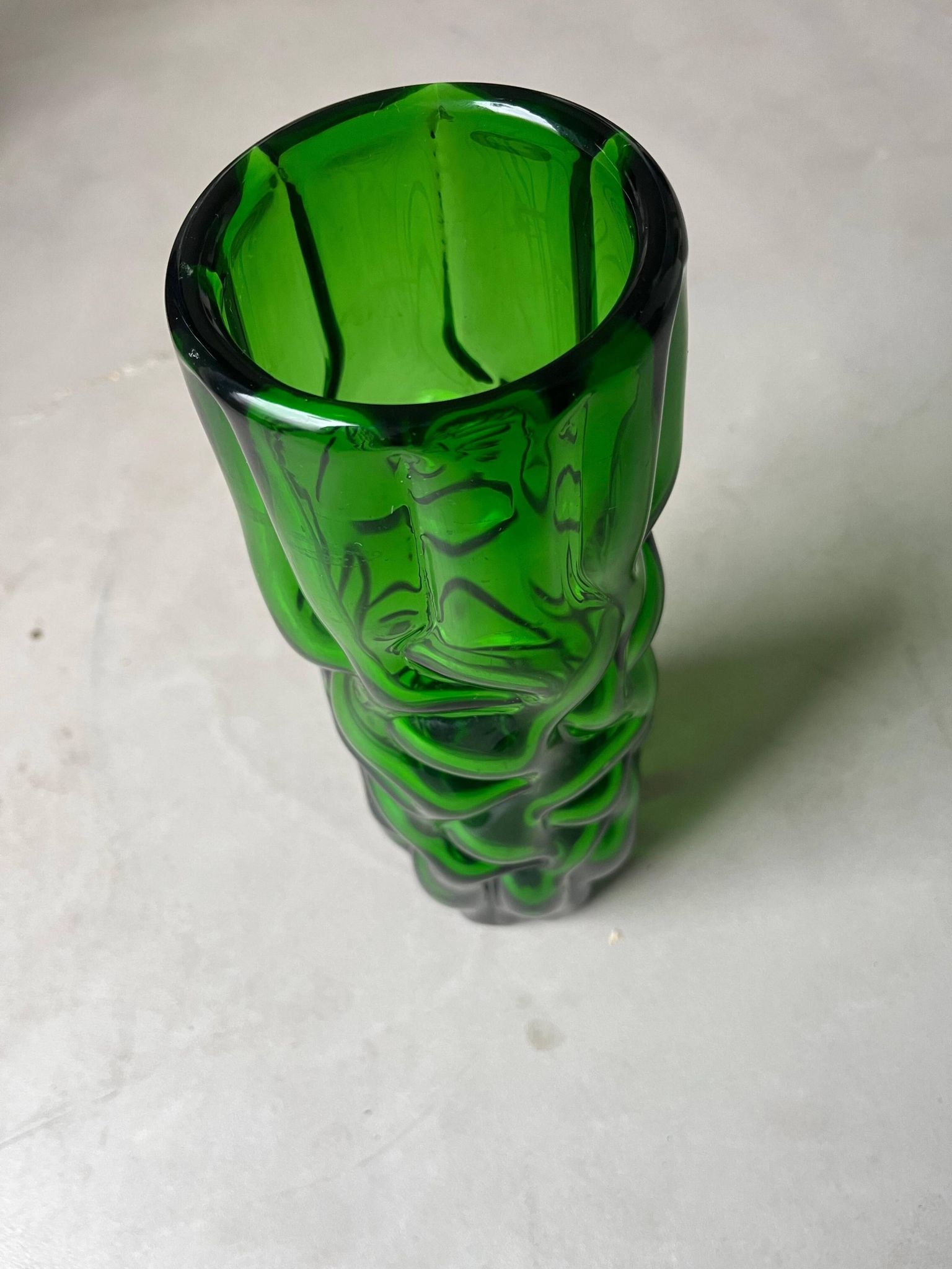 Vintage Murano vase , Emerald Green decorative made in Italy
