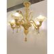 Venetian Murano-Style Chandelier in Transparent and Amber Glass with Flower