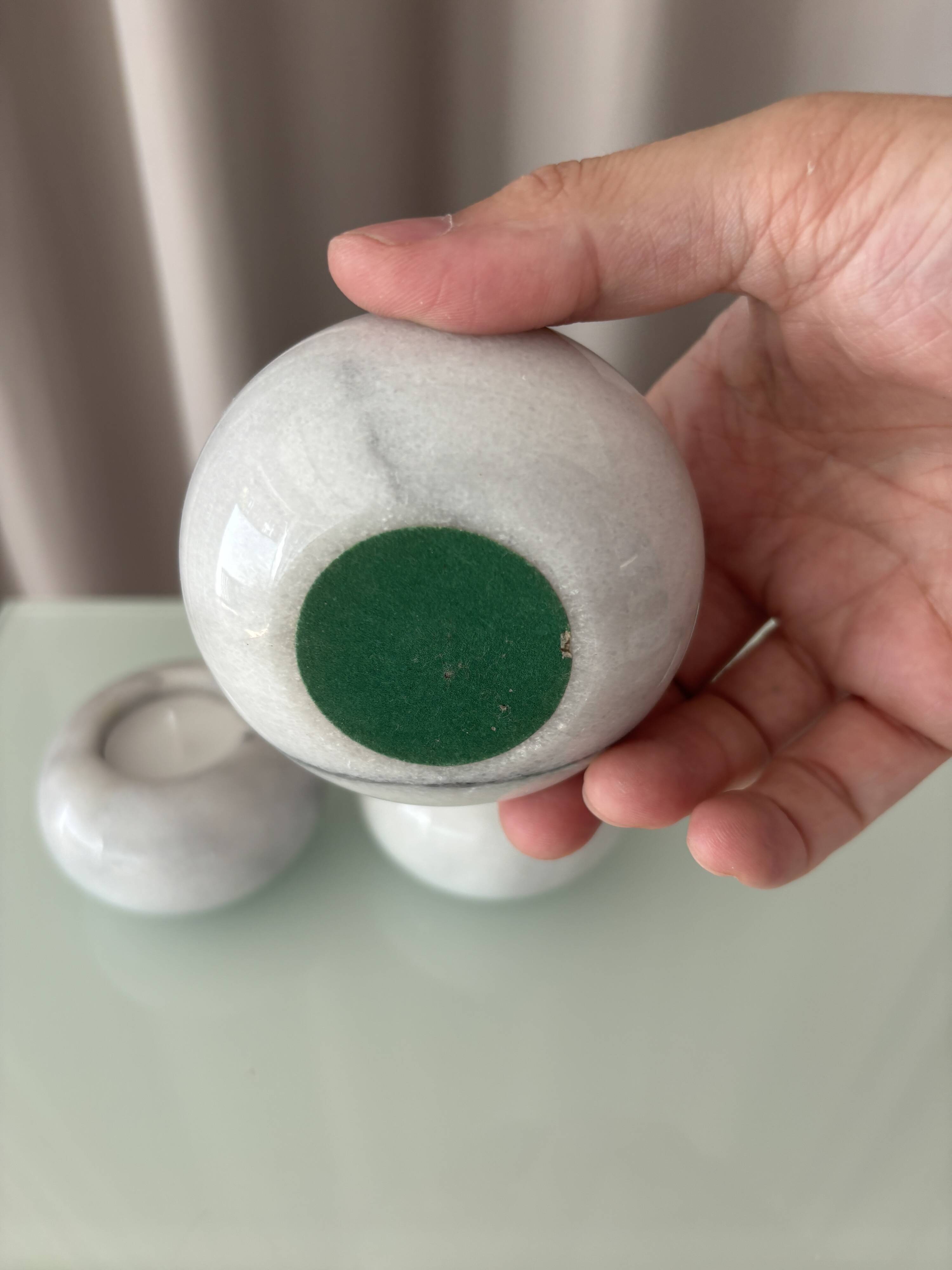 Set of 3 White Marble Tea Light Holders – Minimalist Scandinavian Style