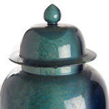 Turquoise blue temple jar
