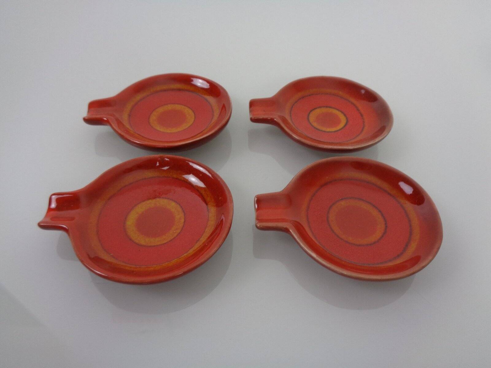 Pop Art Ceramic Ashtrays by Romolo Verzolini for Questa Maiolica, Italy, 1970s, Set of 5