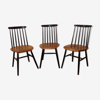 Série de 3 chaises Fanett d'Ilmari Tapiovaara années 60