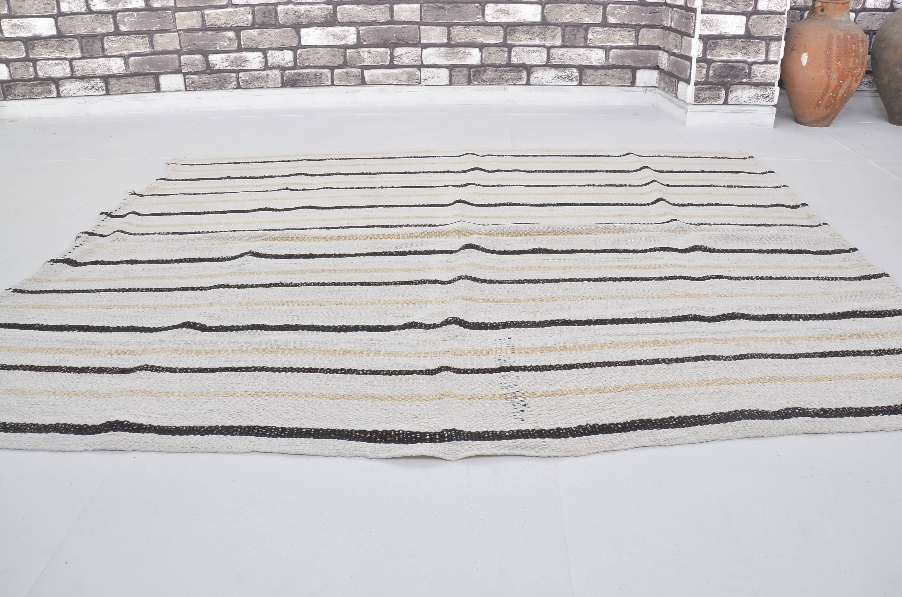 Turkish Striped Anatolian Hemp Kilim sku 3662