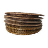Set of 6 under plates in rattan and canning