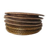 Set of 6 under plates in rattan and canning