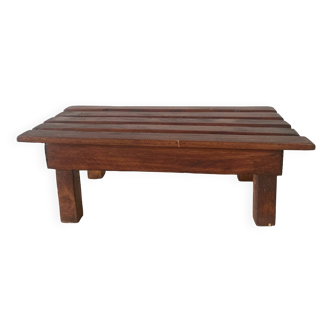 Low slatted stool