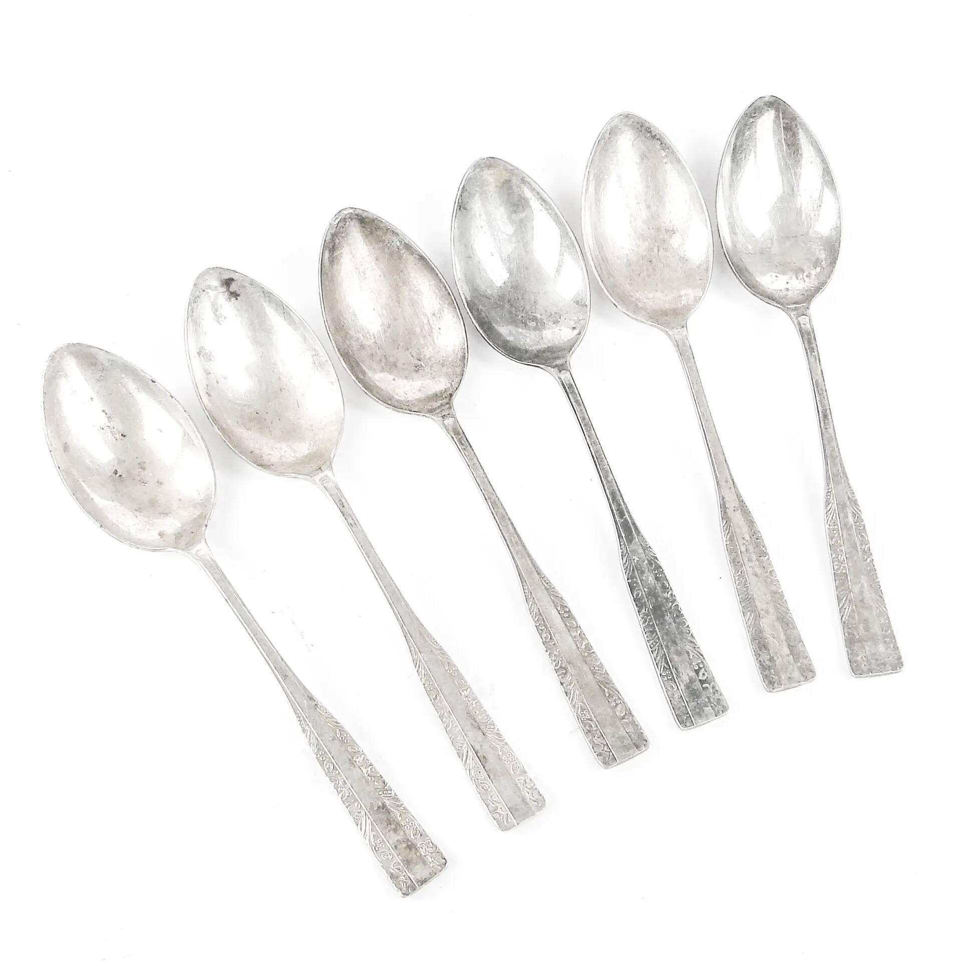 Set of table spoons, silver-plated brass, HEFRA, Poland, 1970s
