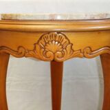 Louis XVI style pedestal table shell acanthus leaf wood marble