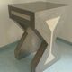 Pedestal / High side table in polished concrete – Unique artisan piece.