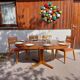 round or oval table with extension, central leg, vintage Baumann design