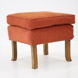 1930s art deco armchair with tabouret, czechoslovakia