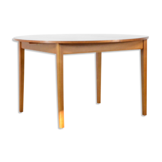 Midcentury extending round teak table