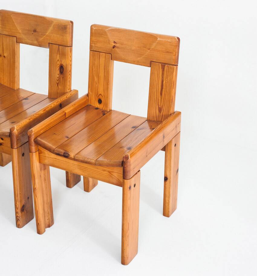 Vintage pine chairs. Designed by Silvio Coppola for Fratelli Montina.