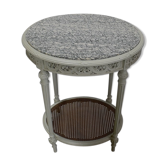 Guéridon en bois réchampi et cannage style Louis XVI  1920