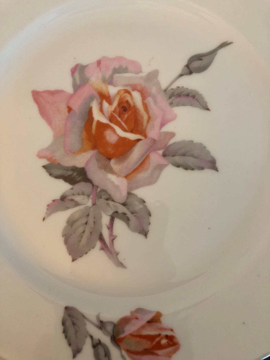 Vintage PL France porcelain dish with rose motifs