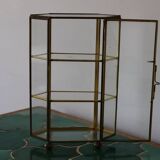 Vintage glass and brass jewelry box