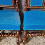 Pair of blue fabric chairs