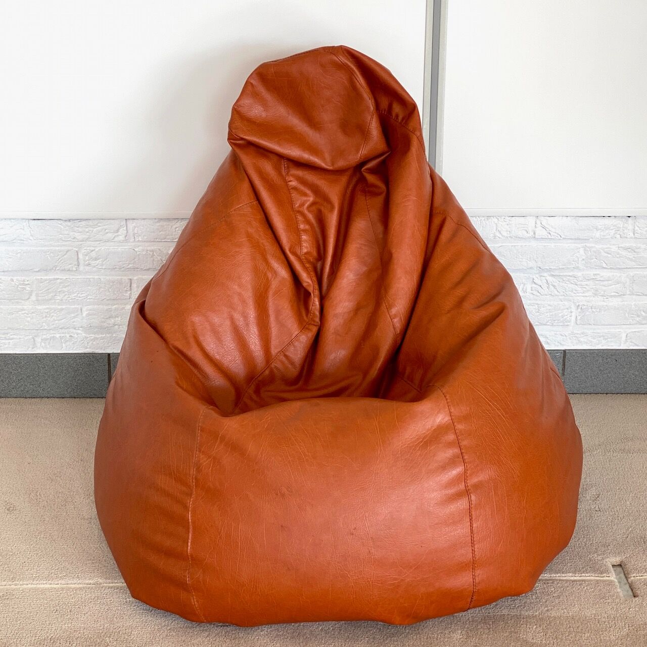 Bean bag - faux cognac leather