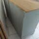 Commode style Louis Philippe, 8 tiroirs vert de gris