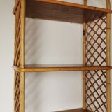 Vintage rattan wall shelf