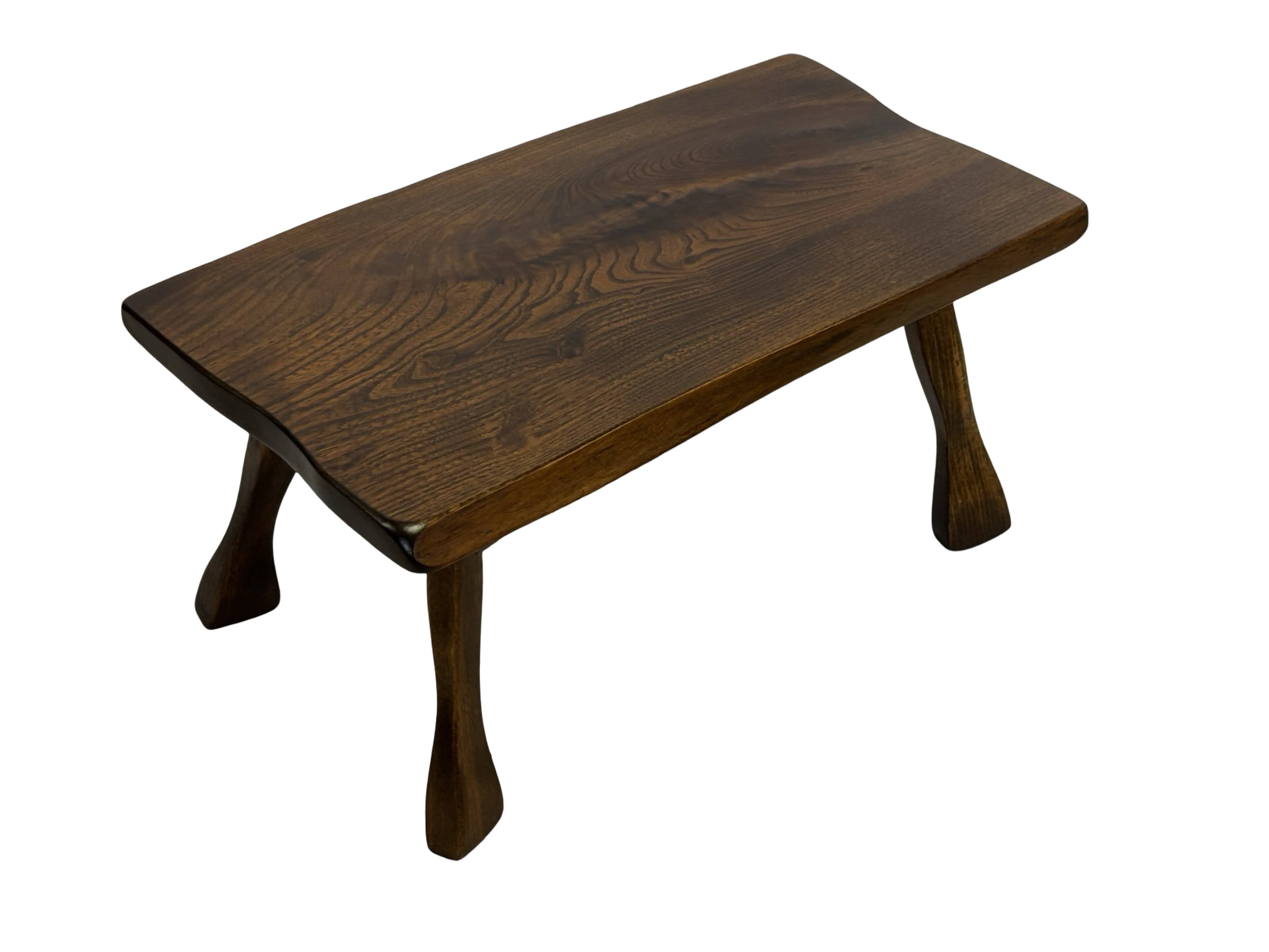 Mid-Century Organic Wooden Side Tables, circa 1960's wabi sabi brutalist