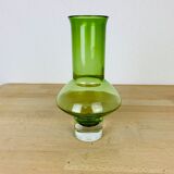Scandinavian glass vase Riihimaki green