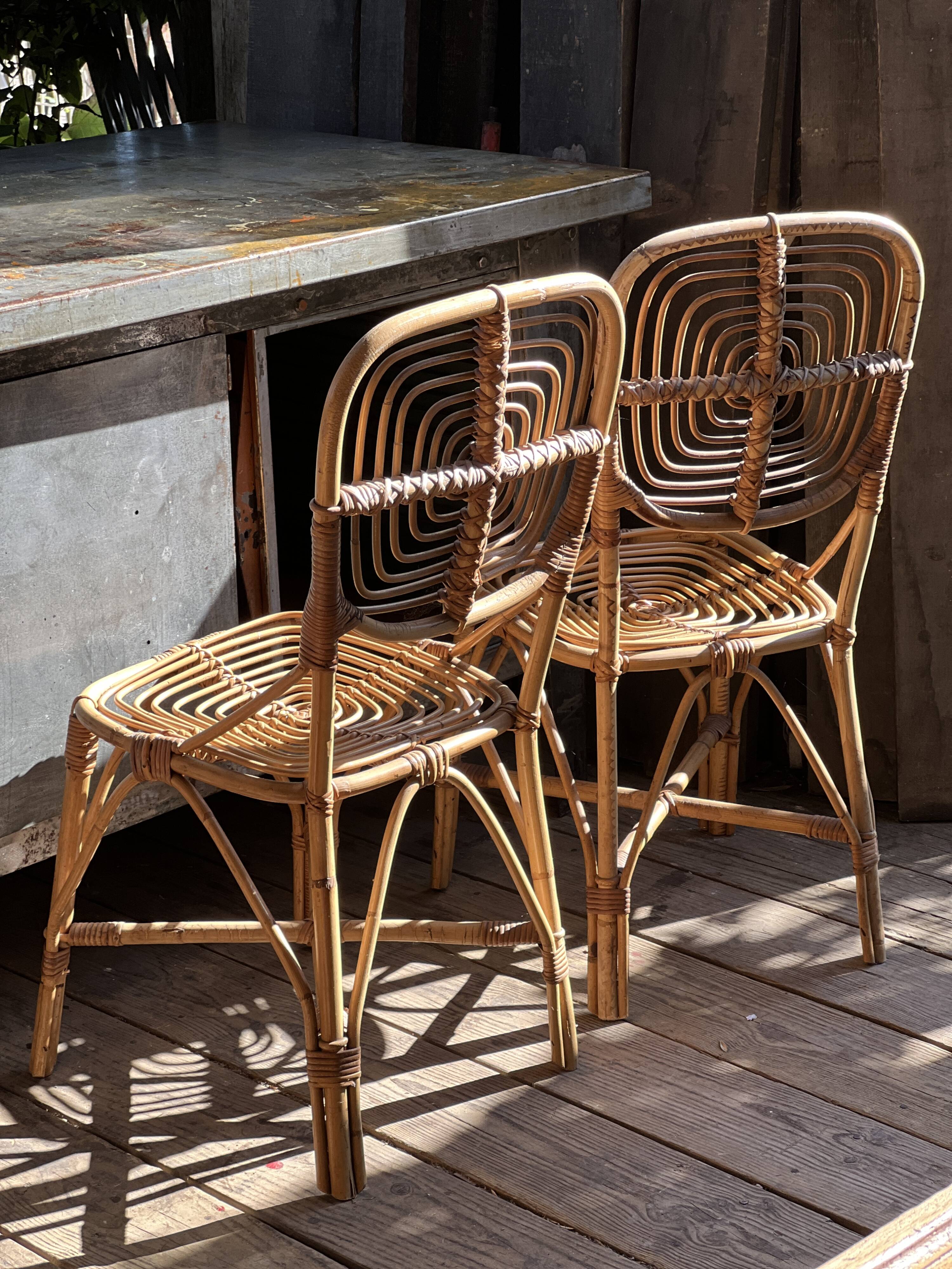 Pair of rattan chairs