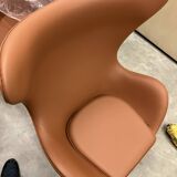2x Fritz Hansen Egg chair by Arne Jacobsen in Cognac leather, new condition!
