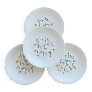 4 assiettes plates vintage