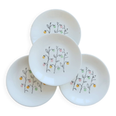 4 vintage flat plates in Gien earthenware, model Marie-Claire.