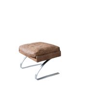 Vintage swing armchair and stool in leather by reinhold adolf for cor, 1970s, set of 2