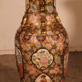 Chinese Enamelled Porcelain Vase with Polychrome Decoration - on Pedestals