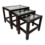 Set de 3 tables gigognes vintage noir