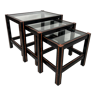 Set de 3 tables gigognes vintage noir