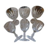 Vintage Italian chiseled crystal stemmed glasses