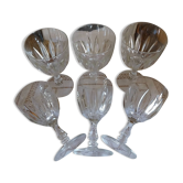 Vintage Italian chiseled crystal stemmed glasses