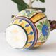 Old handcrafted amphora / polychrome bird glazed terracotta vase