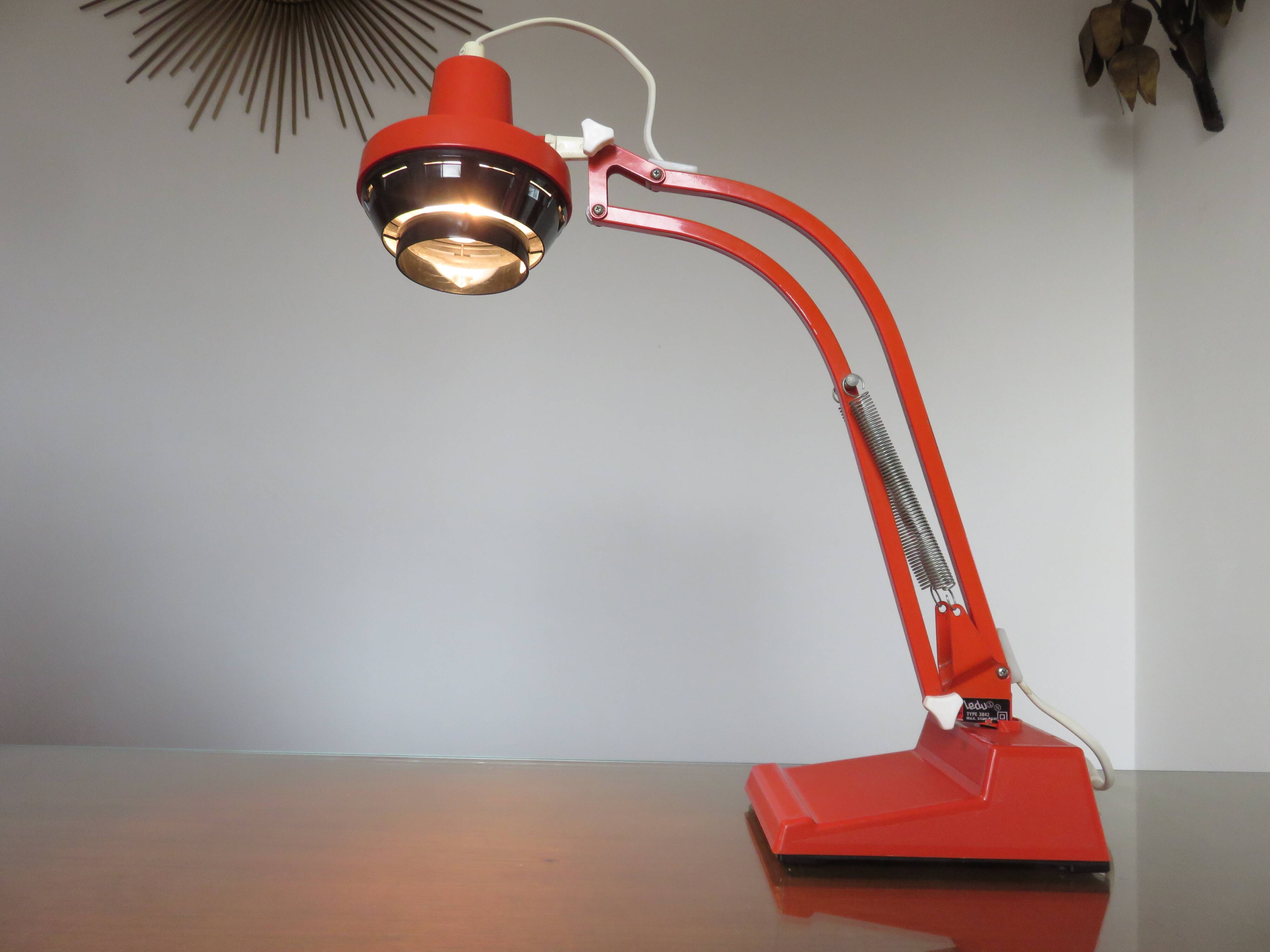 Swedish articulated lamp Ledu model 3842 60s 70s