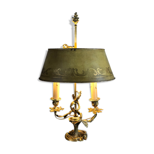 Lampe bouillotte 2 feux en bronze doré XIX eme