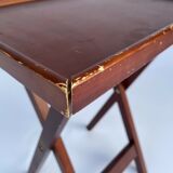 Pair of small wooden folding tables 1970