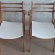 Pair of 1950s compass leg armchairs.