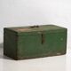 Small antique green wooden chest (circa 1910) #6