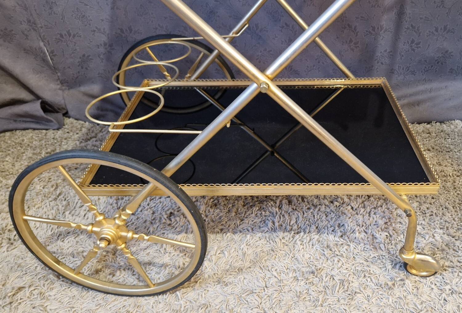 Brass rolling trolley