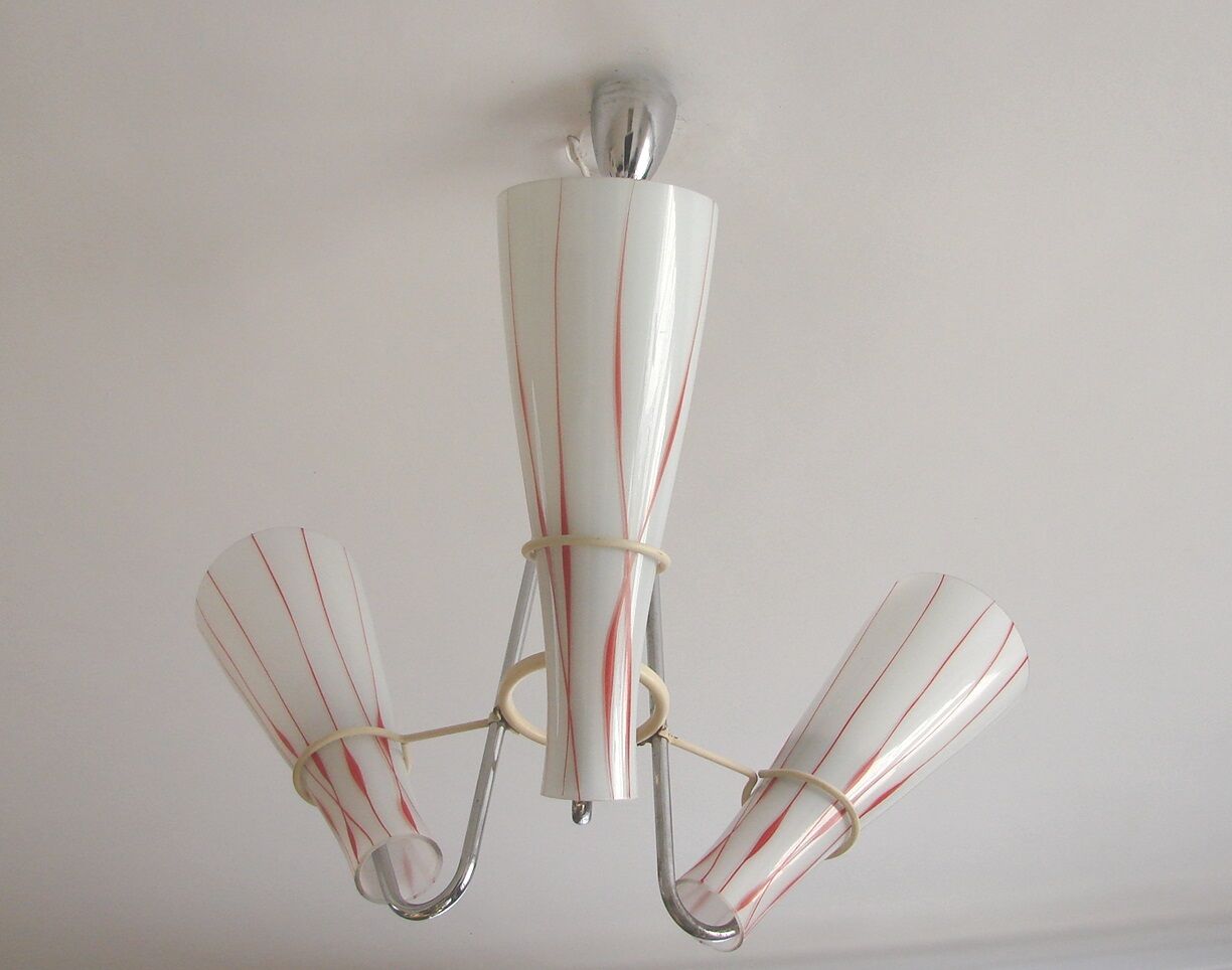 Nickel-plated chandelier Zukov, 1970s