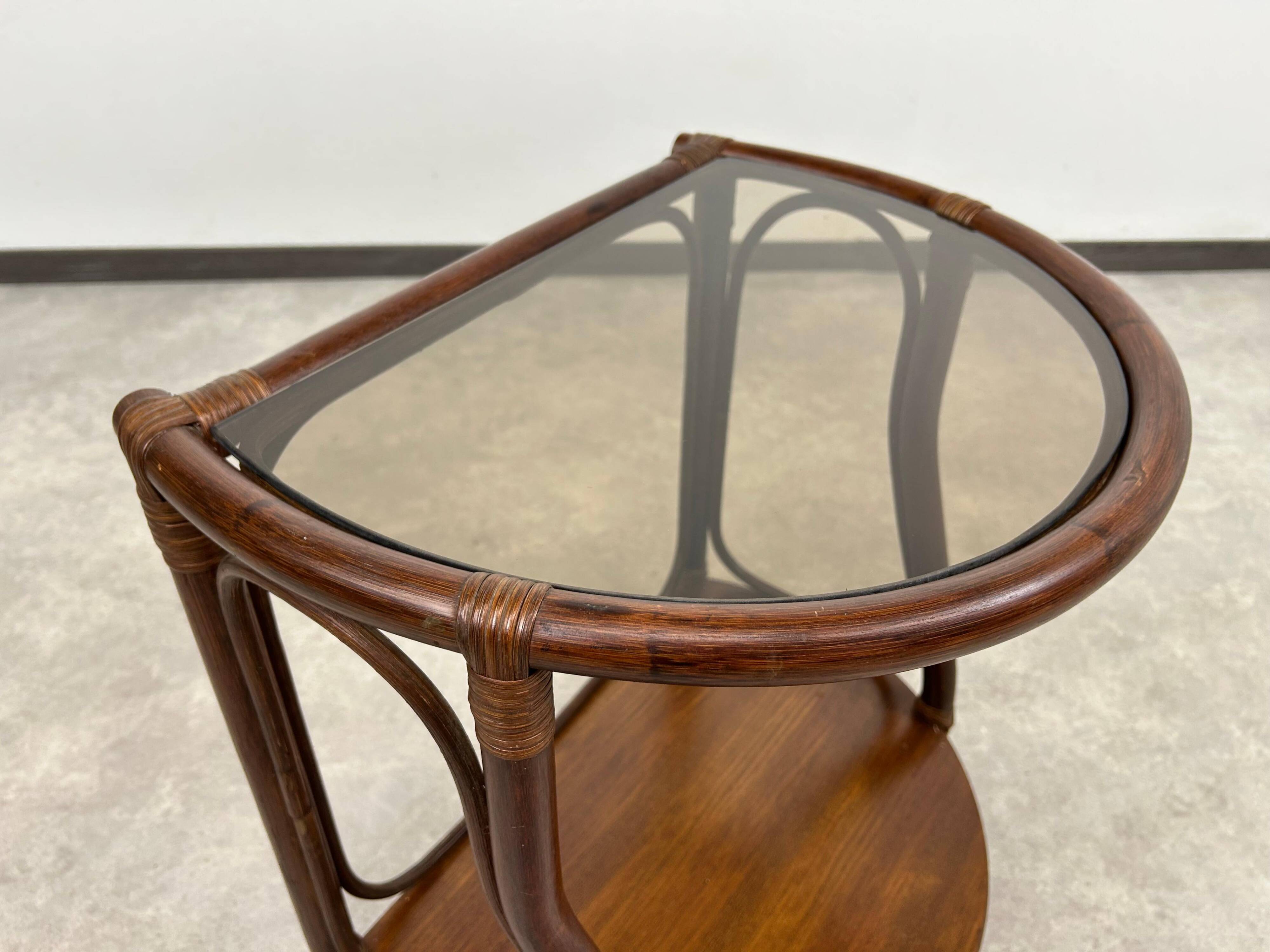 Bamboo side table in Mid-Century Modern style by Gervasoni